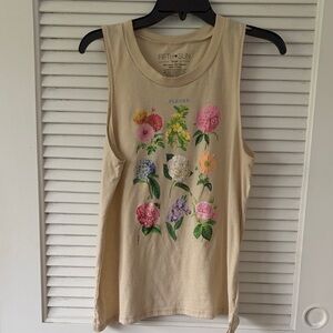 Fifth Sun Women's Beige Floral Tank Top